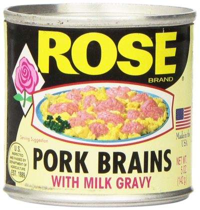 Pork Brains With Milk Gravy (Milk is often used to soak brains and remove tough veins)