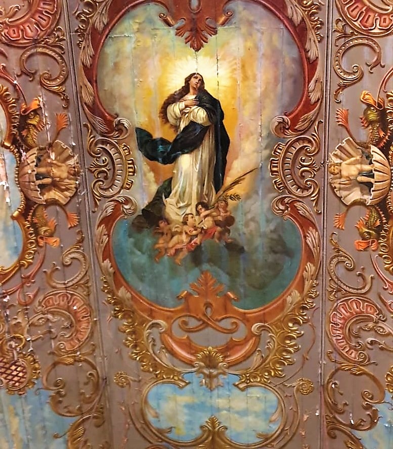 Pintura no tecto da capela da Imaculada Conceição 