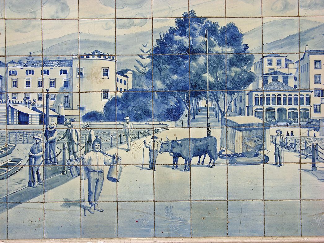 Paisagem do Funchal. No quadrante superior esquerdo, a Fortaleza-Palácio de S. Lourenço.