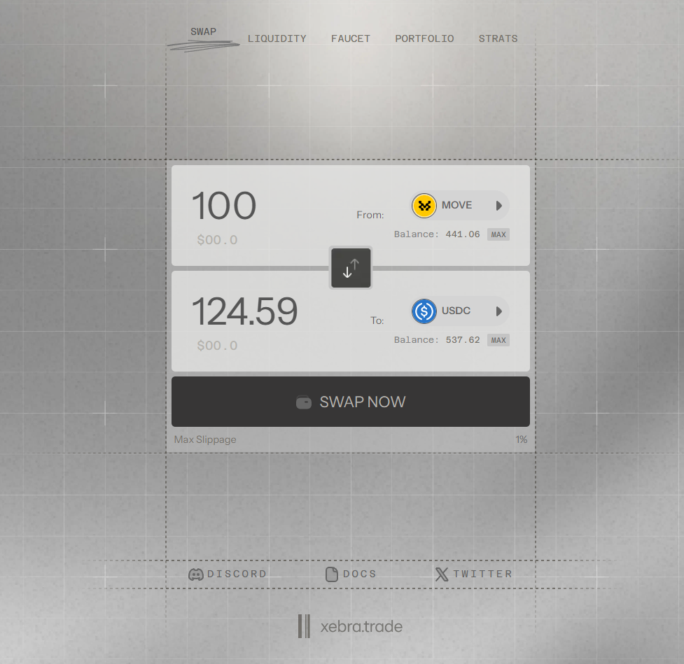 Swap on Xebra 