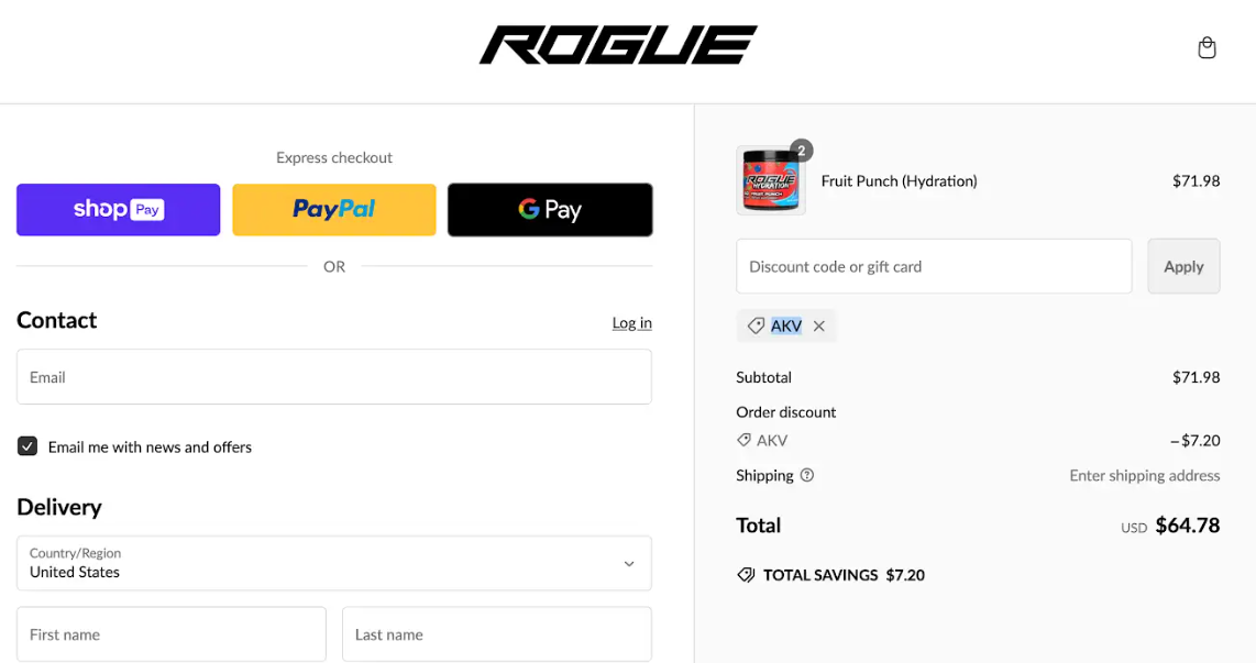 Rogue Energy Discount Code "AKV"