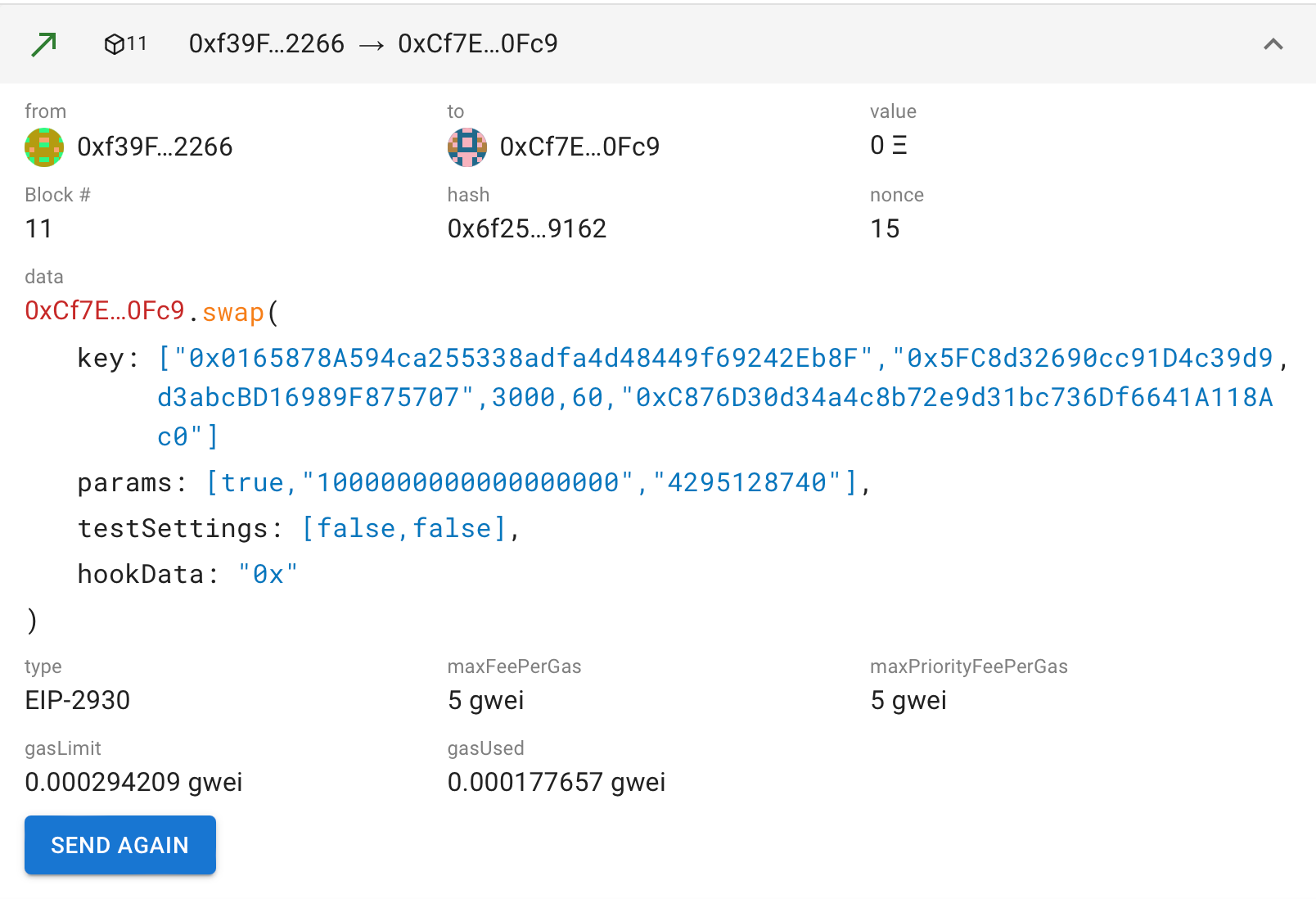 Transaction calldata inspection window in ethui