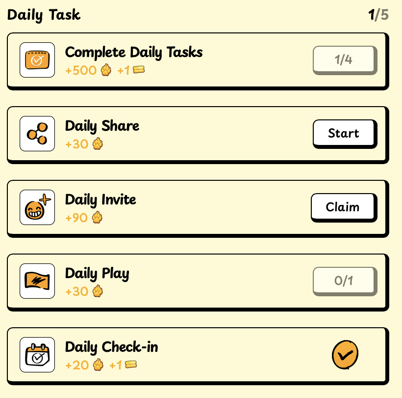 Daily Task（每日任务）