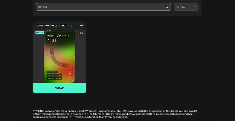 NFT-key for Uniswap v3 liquidity pool