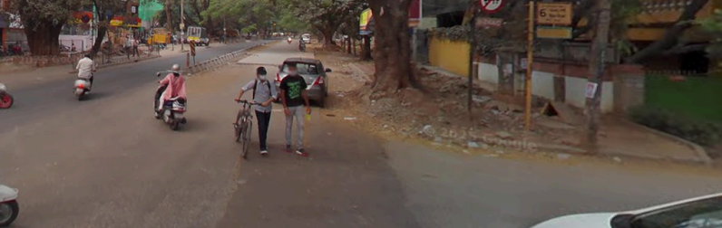 No zebra crossings, signage, etc.