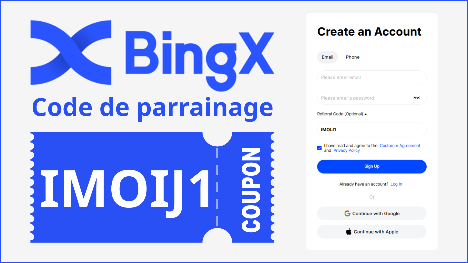 Inscrivez-vous sur BingX avec le code IMOIJ1 et débloquez jusqu'à 5 125 $ de bonus