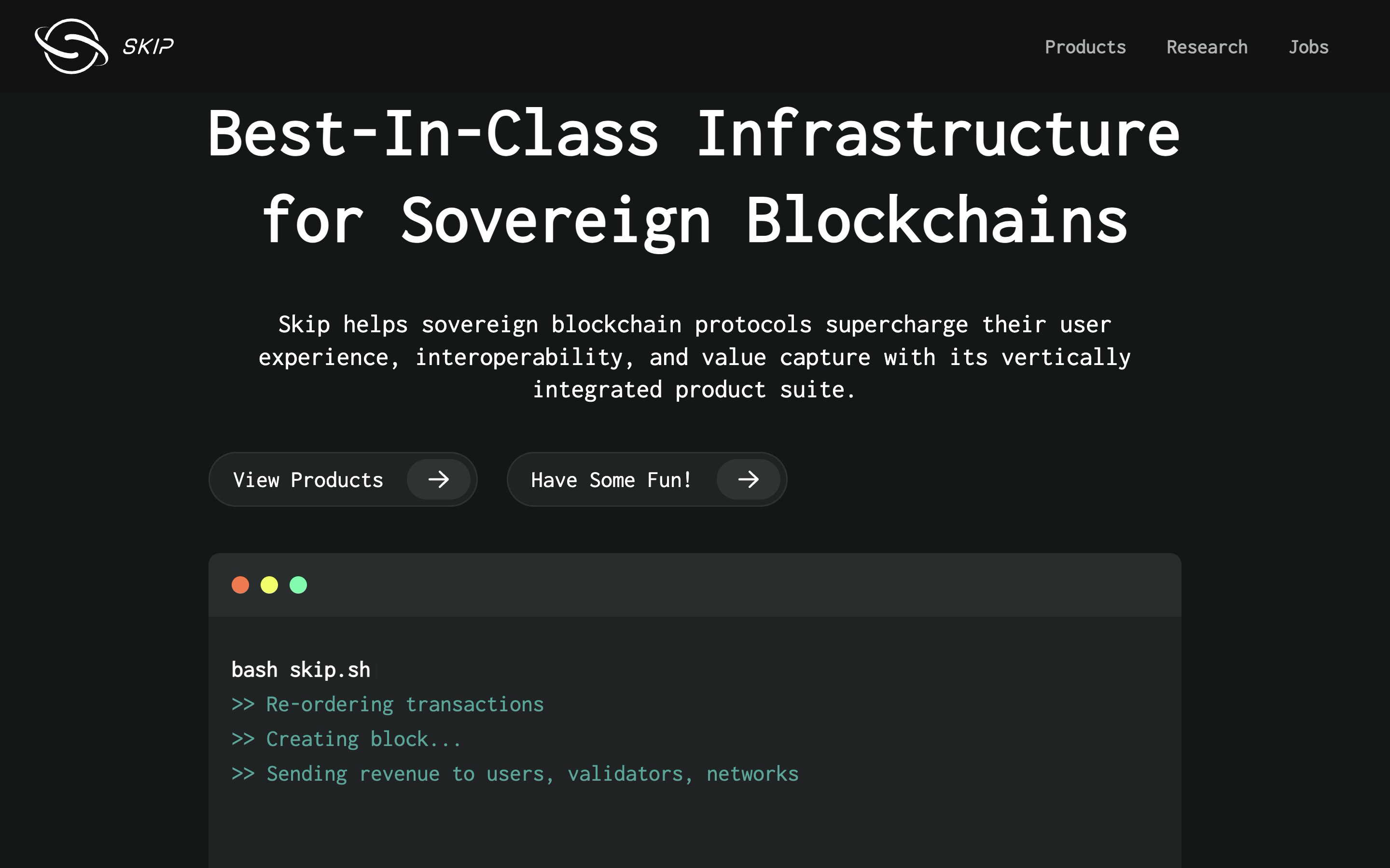 Skip Protocol Homepage