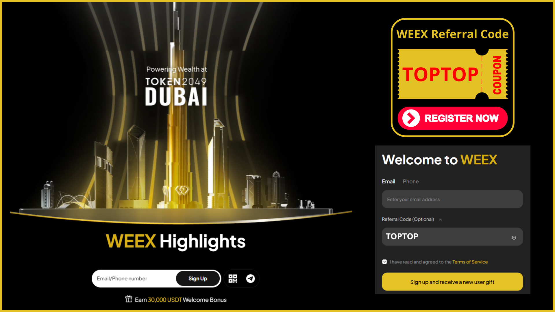 WEEX Sign Up Guide: Use WEEX Referral Code TOPTOP and Get Free Crypto Bonus