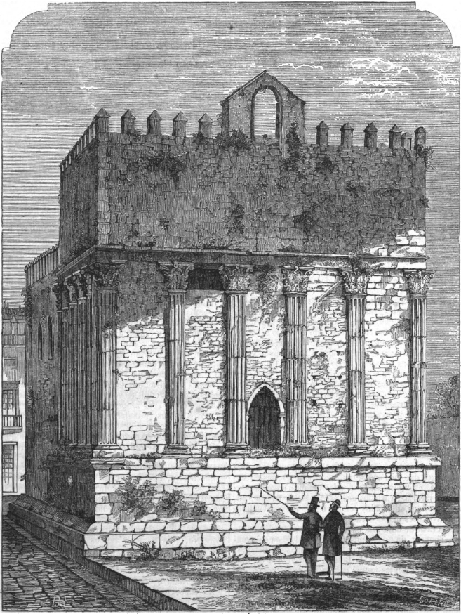 Gravura de 1865 do Templo de Évora.