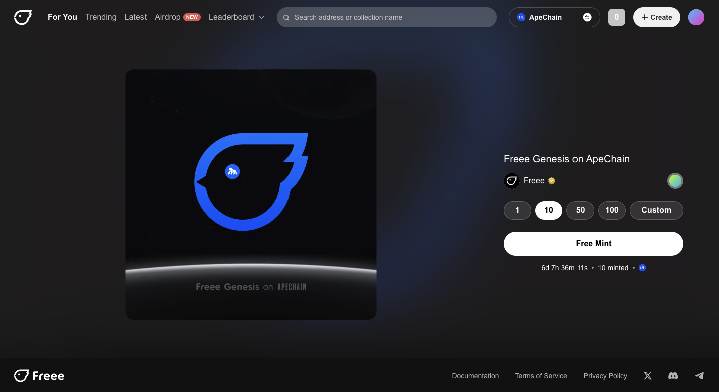 Freee Genesis on ApeChain