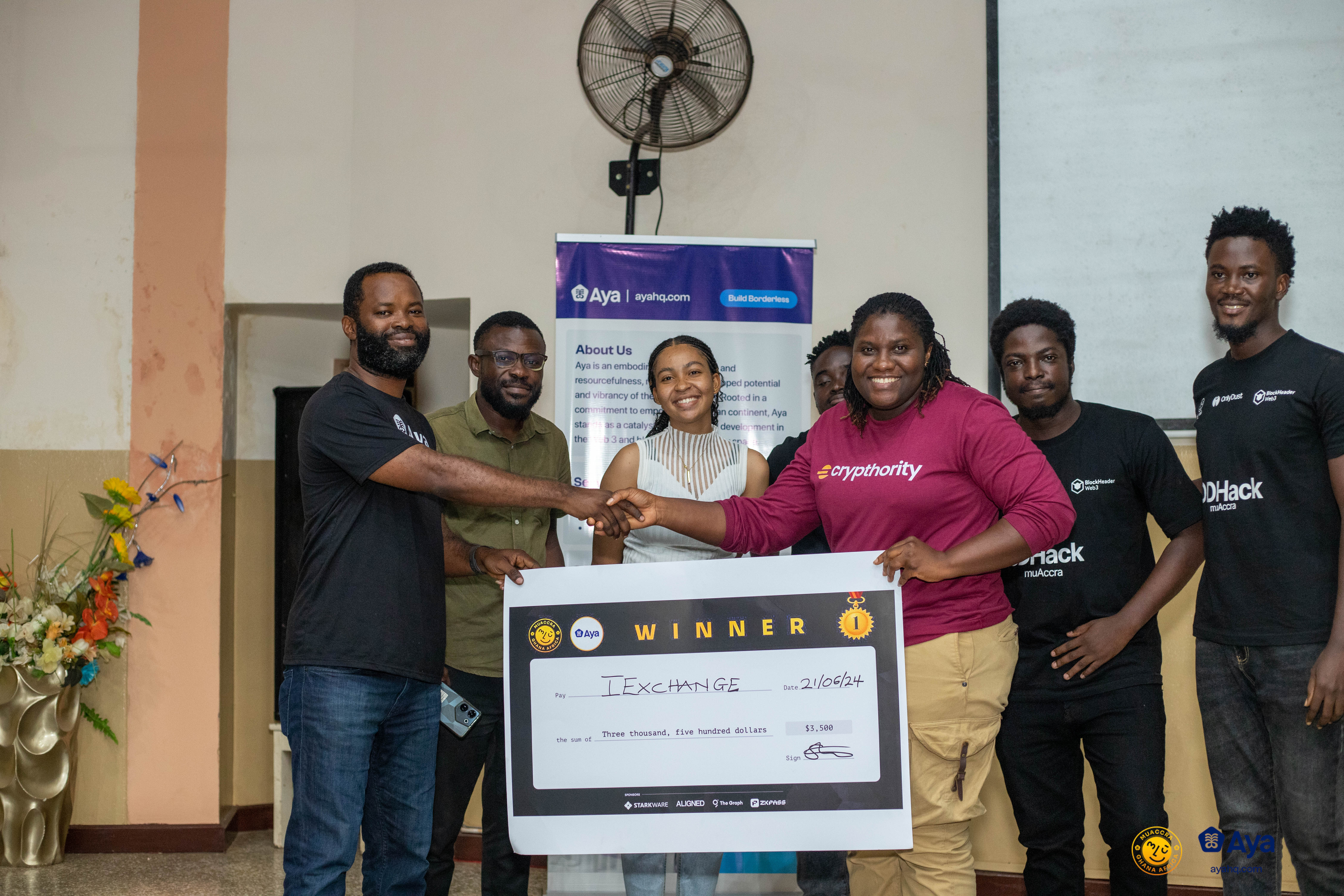 IExchange Winner's of muAccra Hackathon, Photo Credit - Kwaku Tech