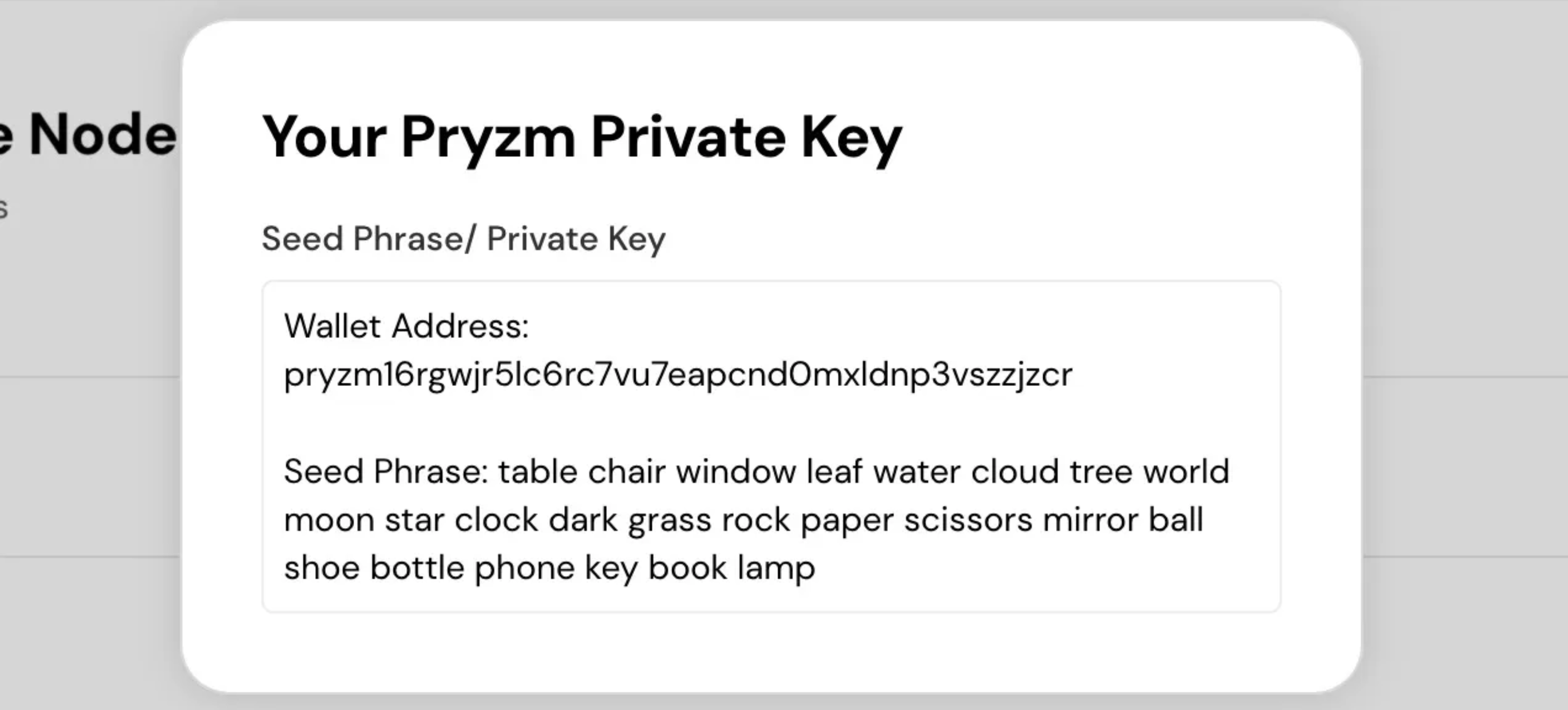 Get your private keys
