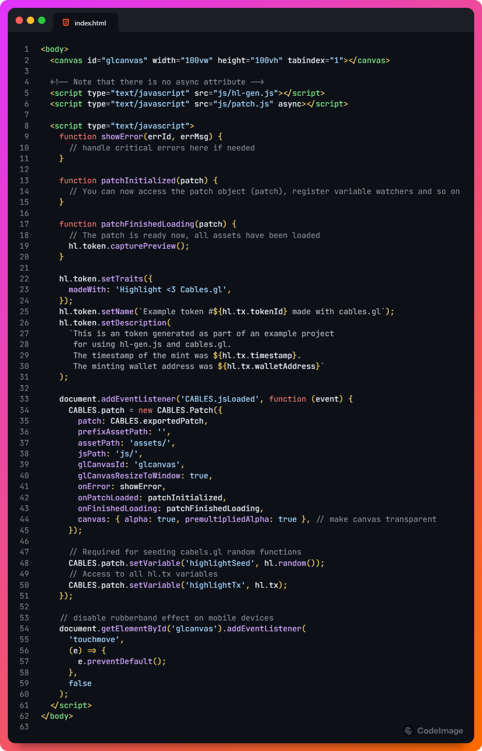 Full code