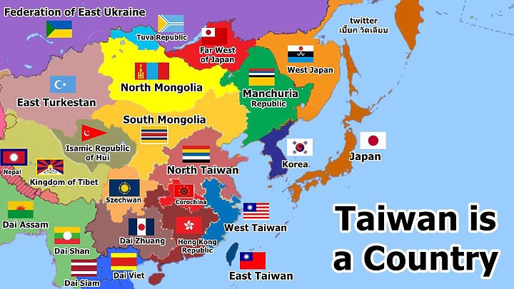 中国各省独立建国运动地图