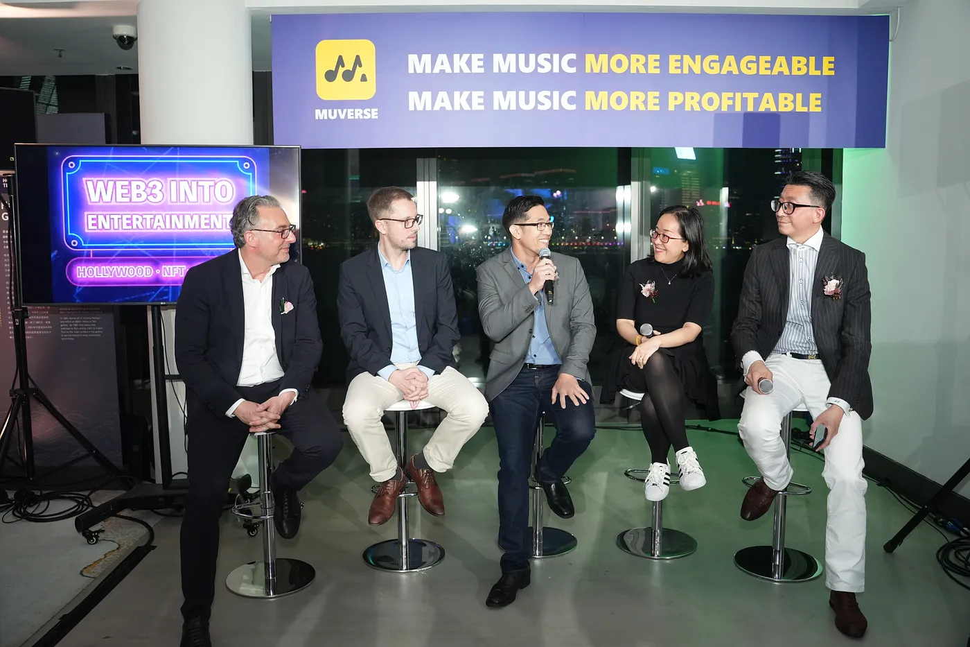 Muverse联合首席执行官Mark Rau、Lumière合伙人Frederik Hetsch、Hollywood Web3 Investment LPF合伙人Jaysen Lai、MaGE Group创始人Bowie Lau、Syndicate Capital主席Albert Yip