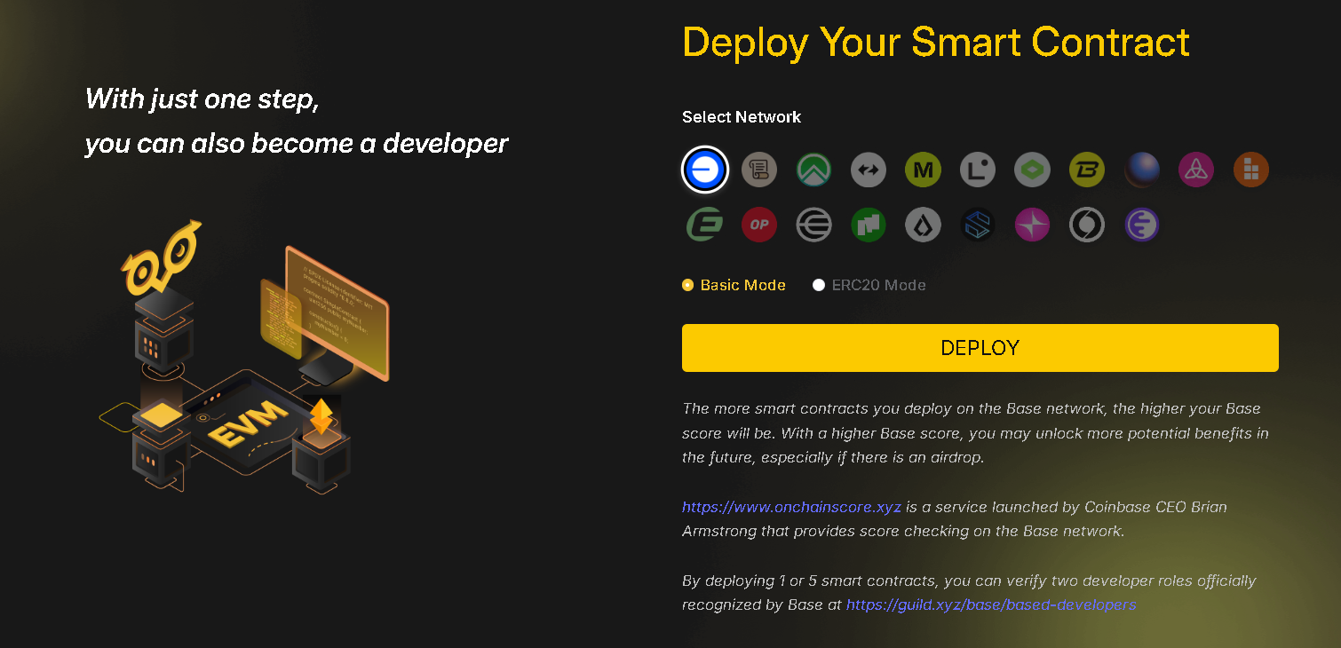 chọn mạng Base và deploy