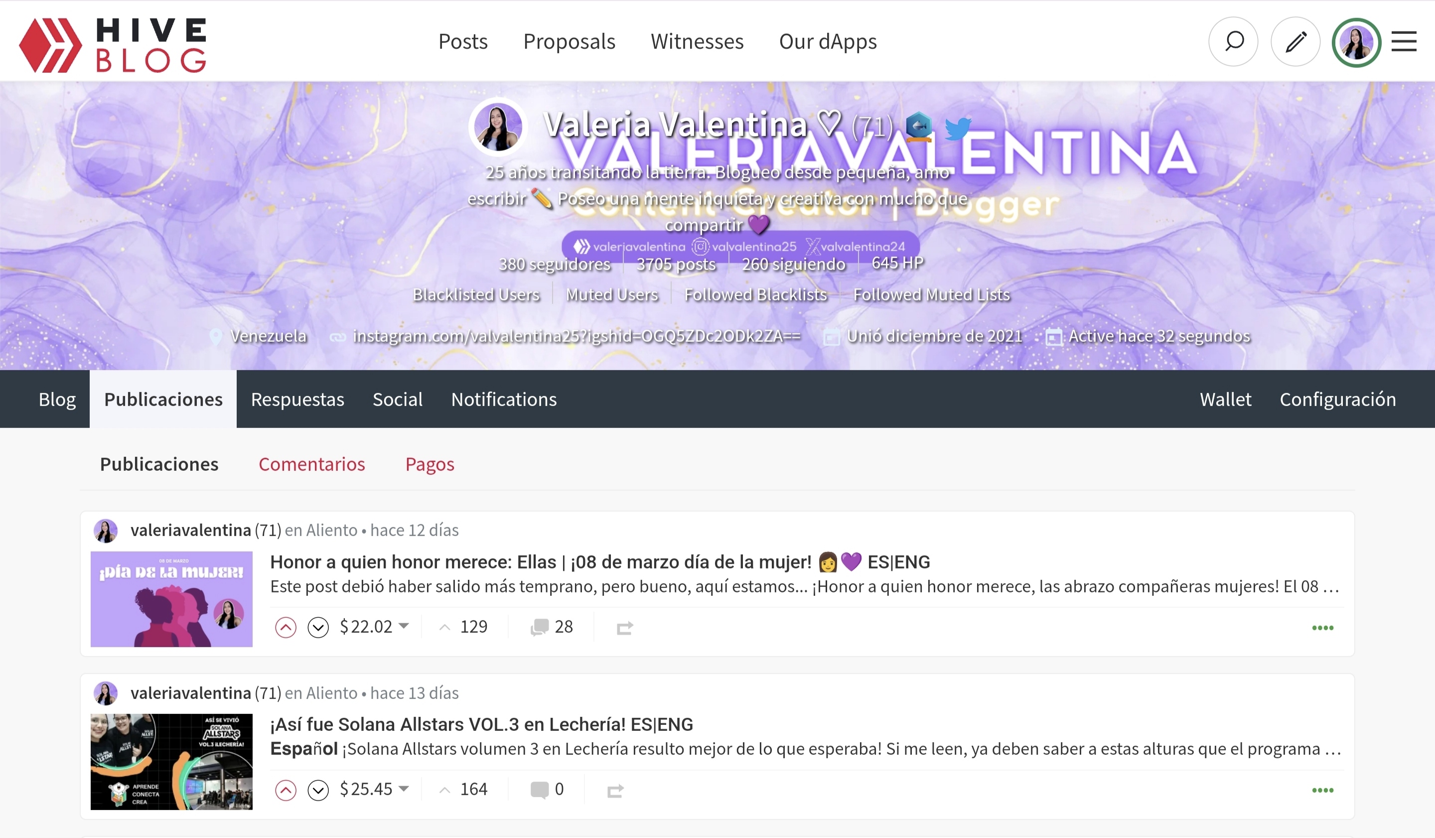 Mi blog en la Blockchain Hive
