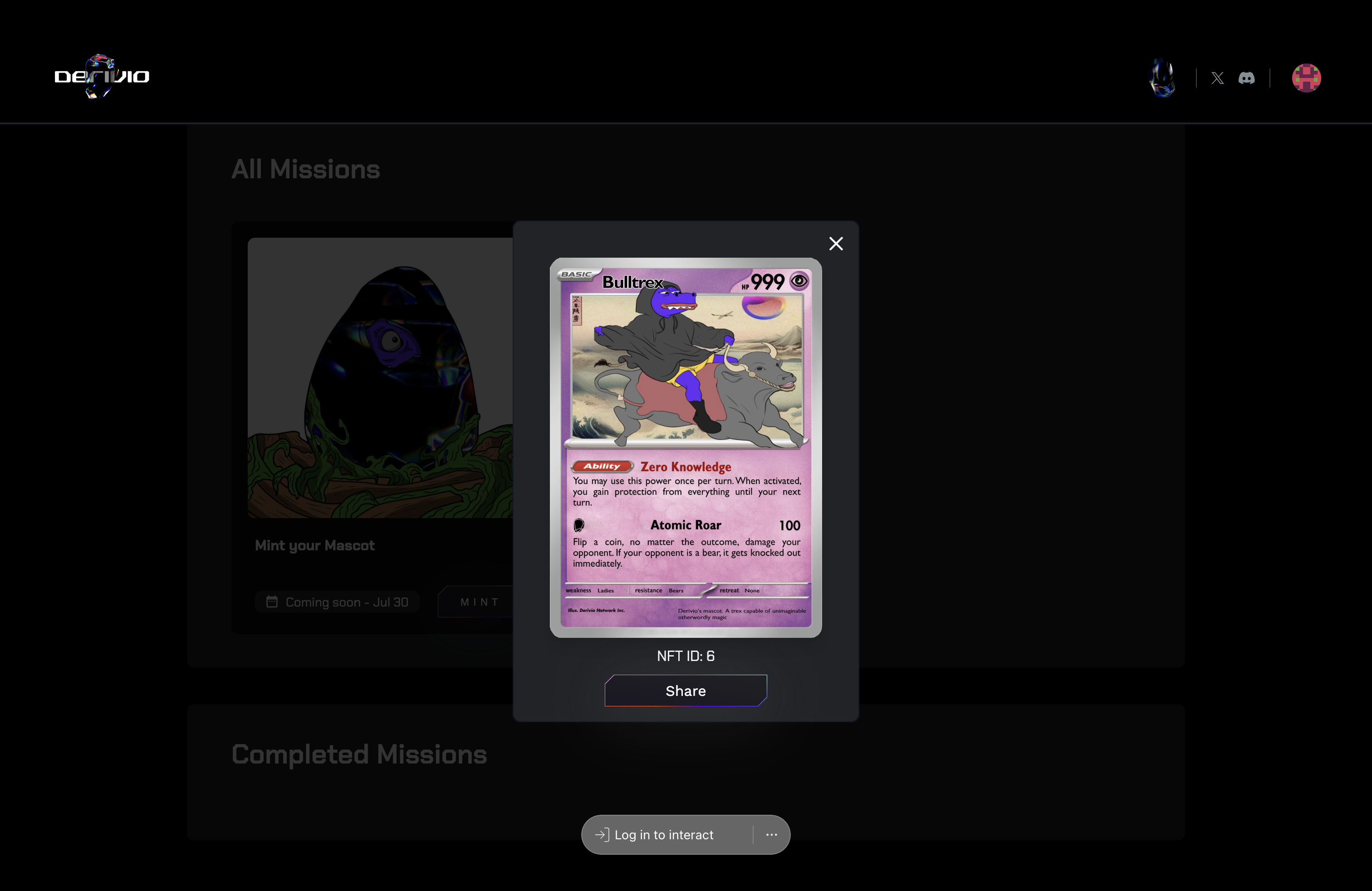 After minting is successful, you will receive Bulltrex / The Idiomatic Golden Chariot NFT.