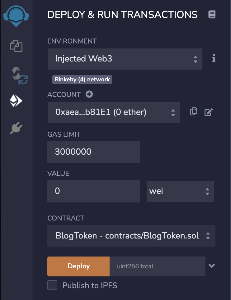 Lastly, deploy and run your new ERC-20 Token.