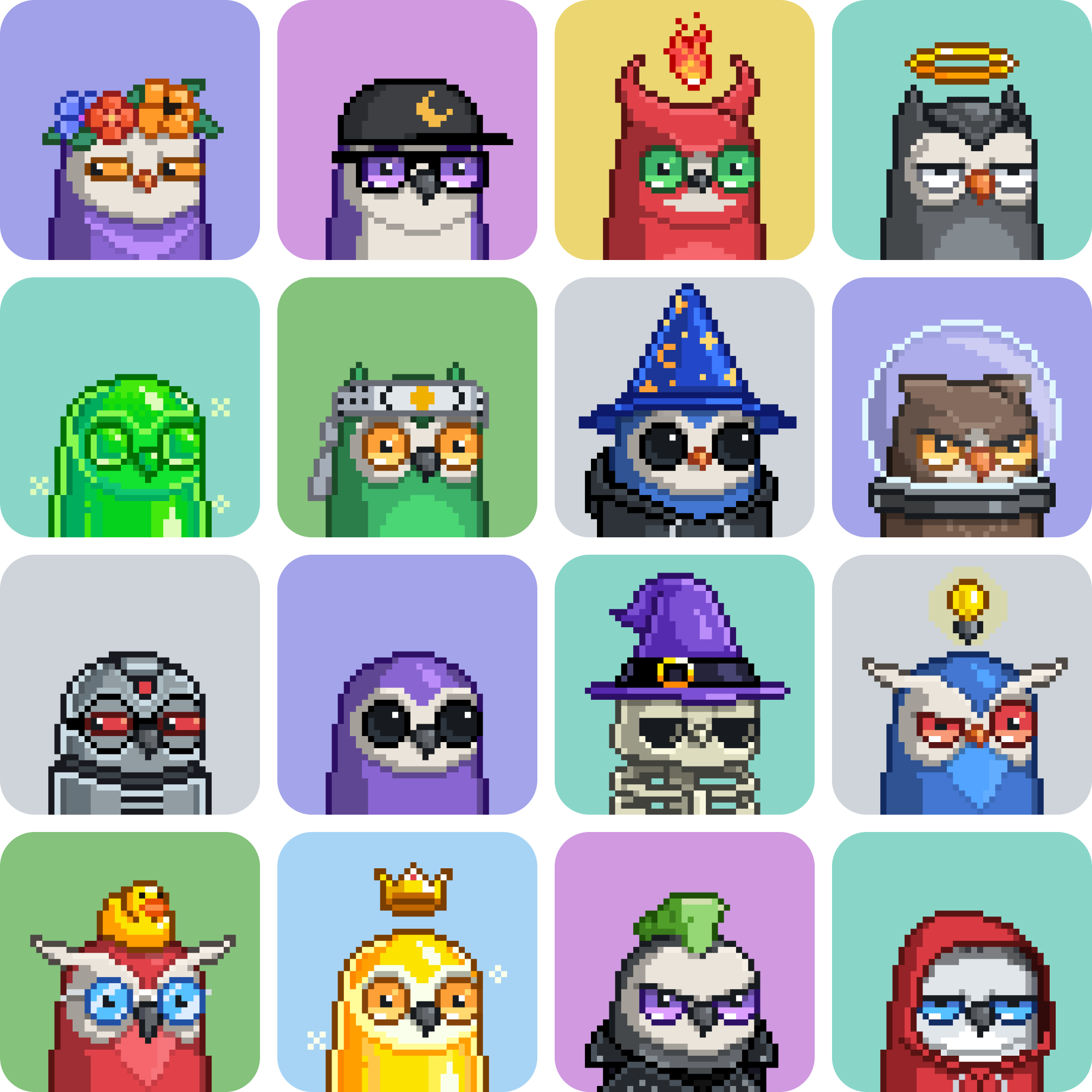 Examples of the Moonbirds NFTs (source: https://moonbirds.xyz/)