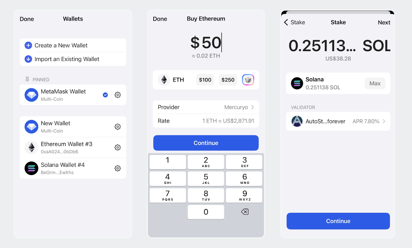 Image: Gem Wallet iOS Application