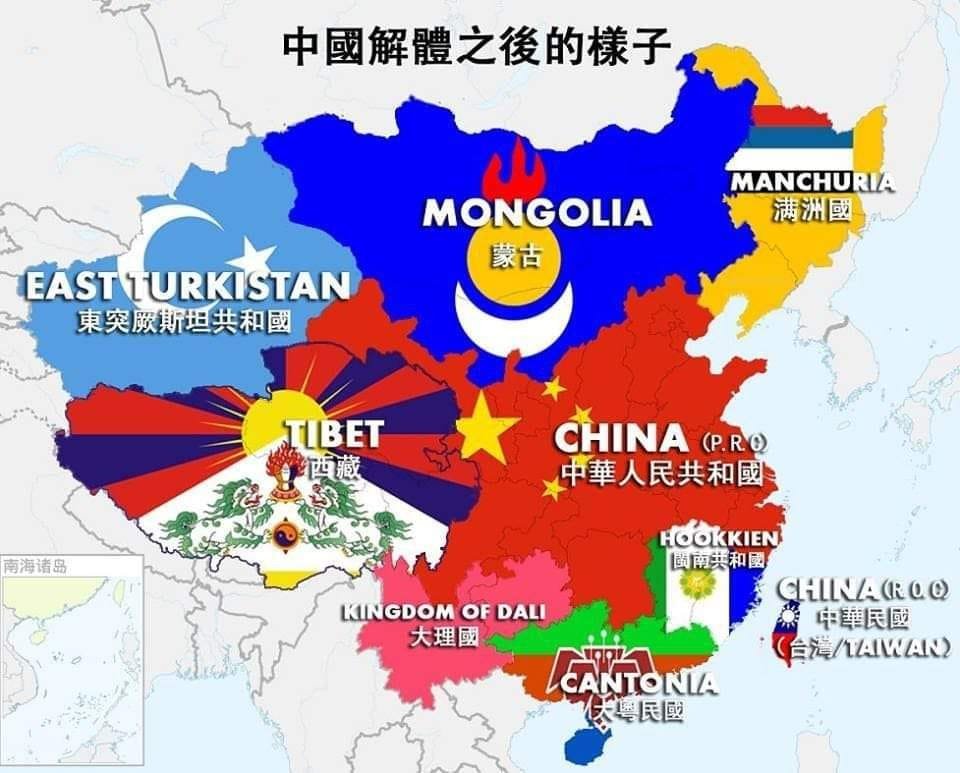 中国各省独立建国运动地图