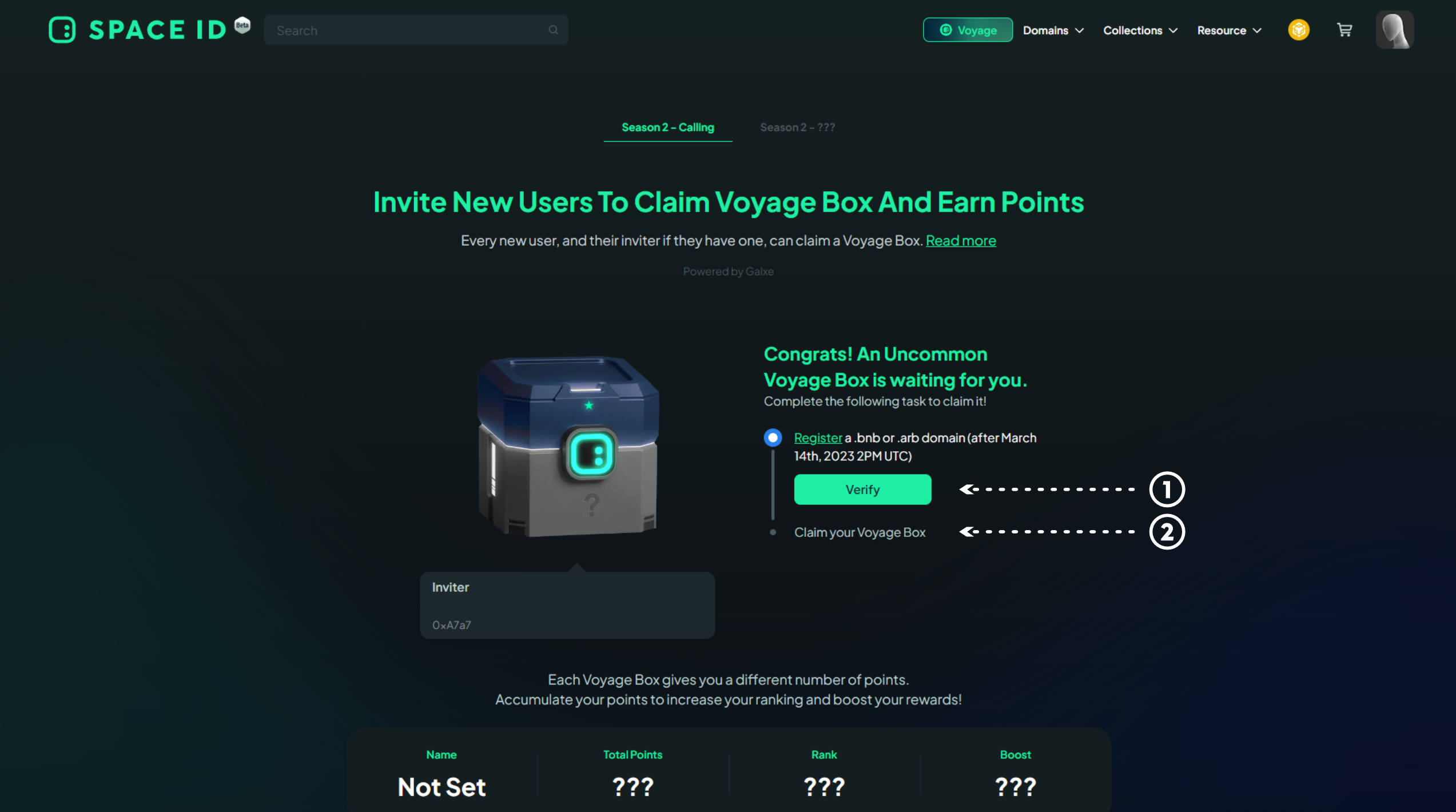 Voyage Season 2 page