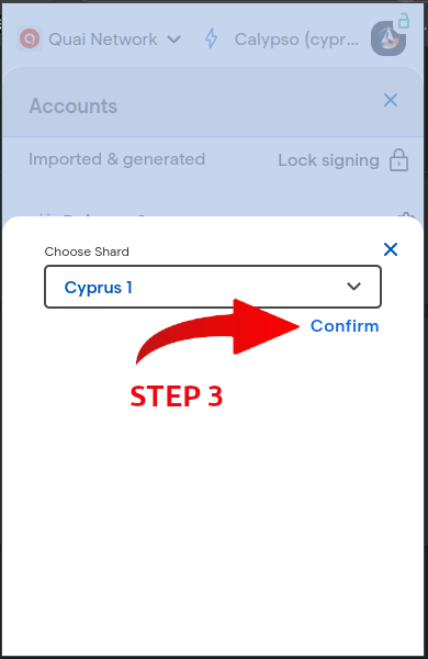 Step 3: Choose “Cyprus-1“ from the list, then “Confirm”