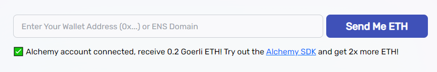 Тестовый ETH можно запрашивать раз в 24 часа.
