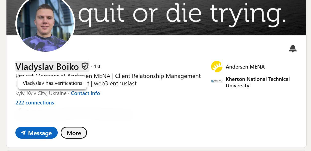 They also filled all the info and created a company on LinkedIn