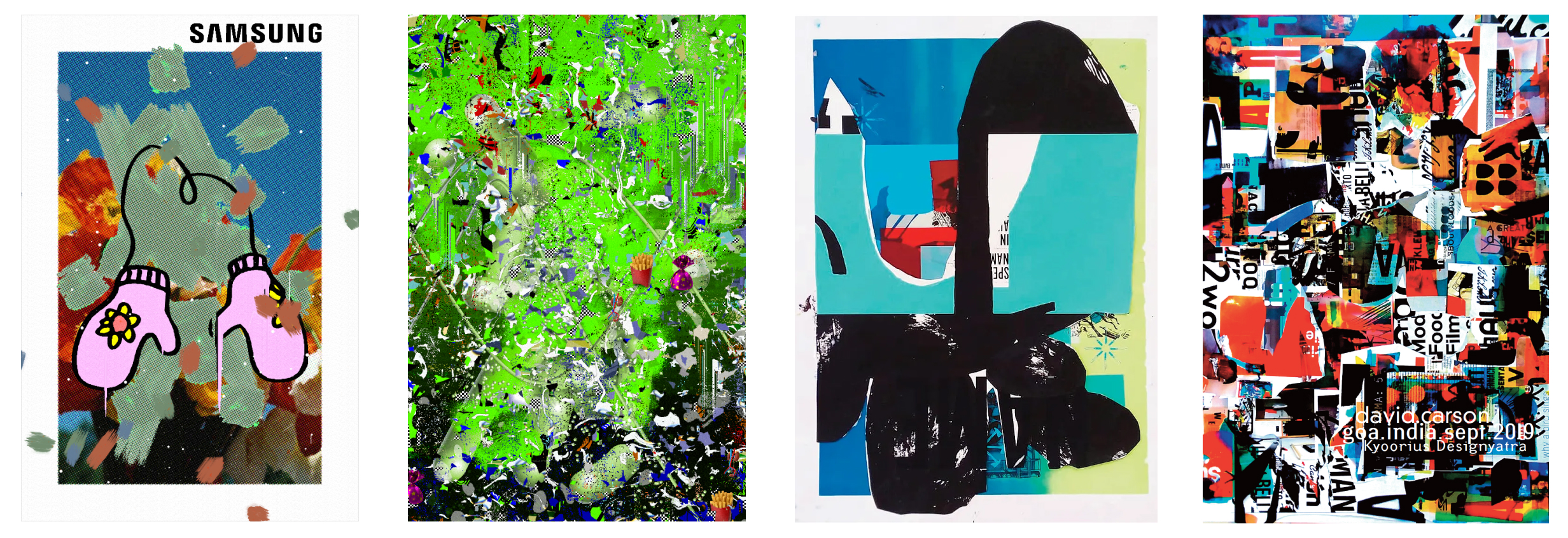                                                                     Tabor Robak, Broken Printer #43 & #976 (left), David Carson poster designs (right).
