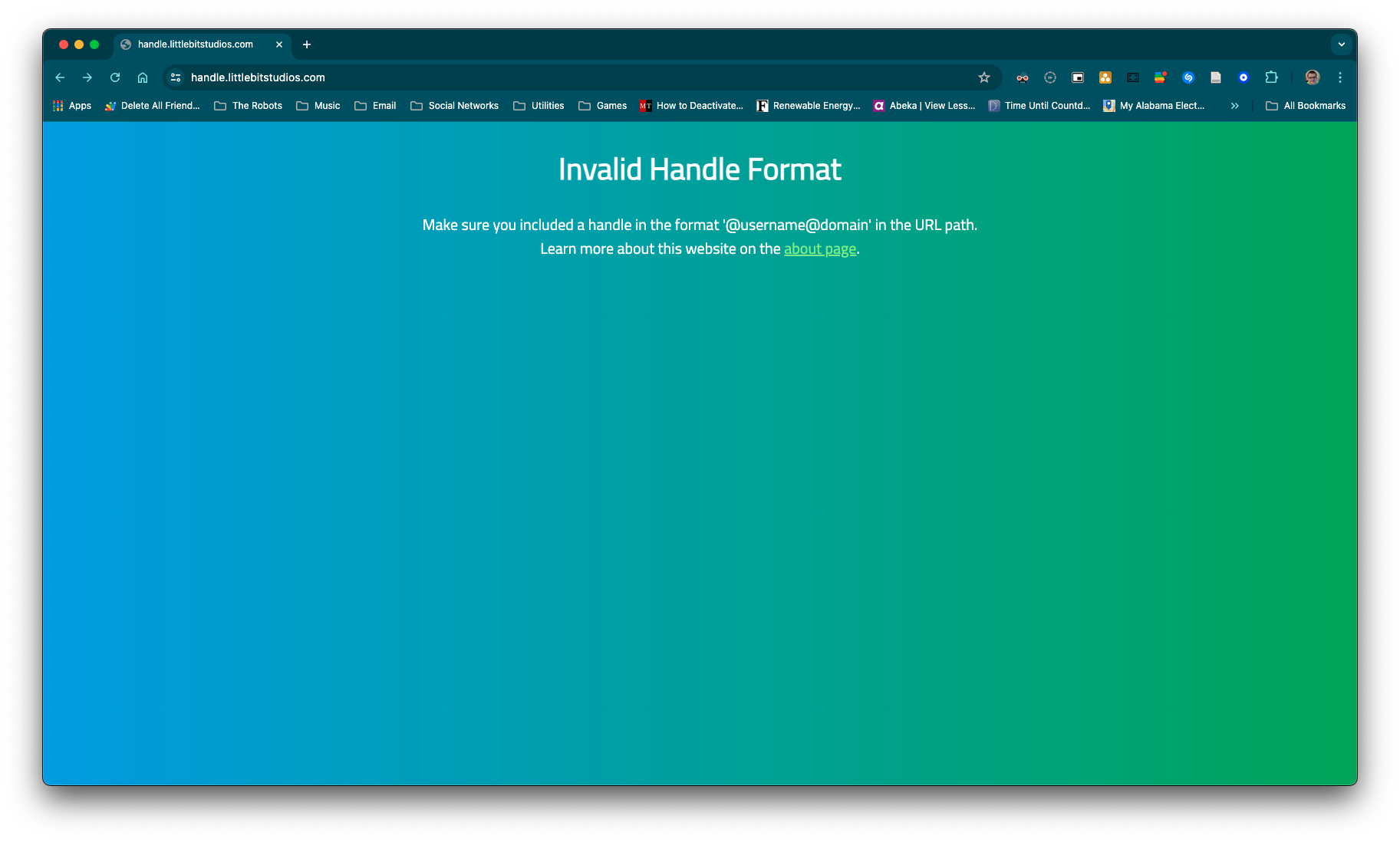 The new error page