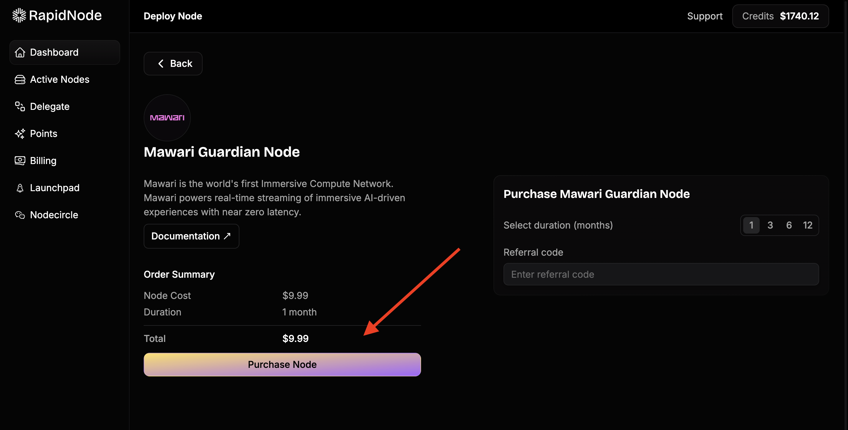 Purchase the Node