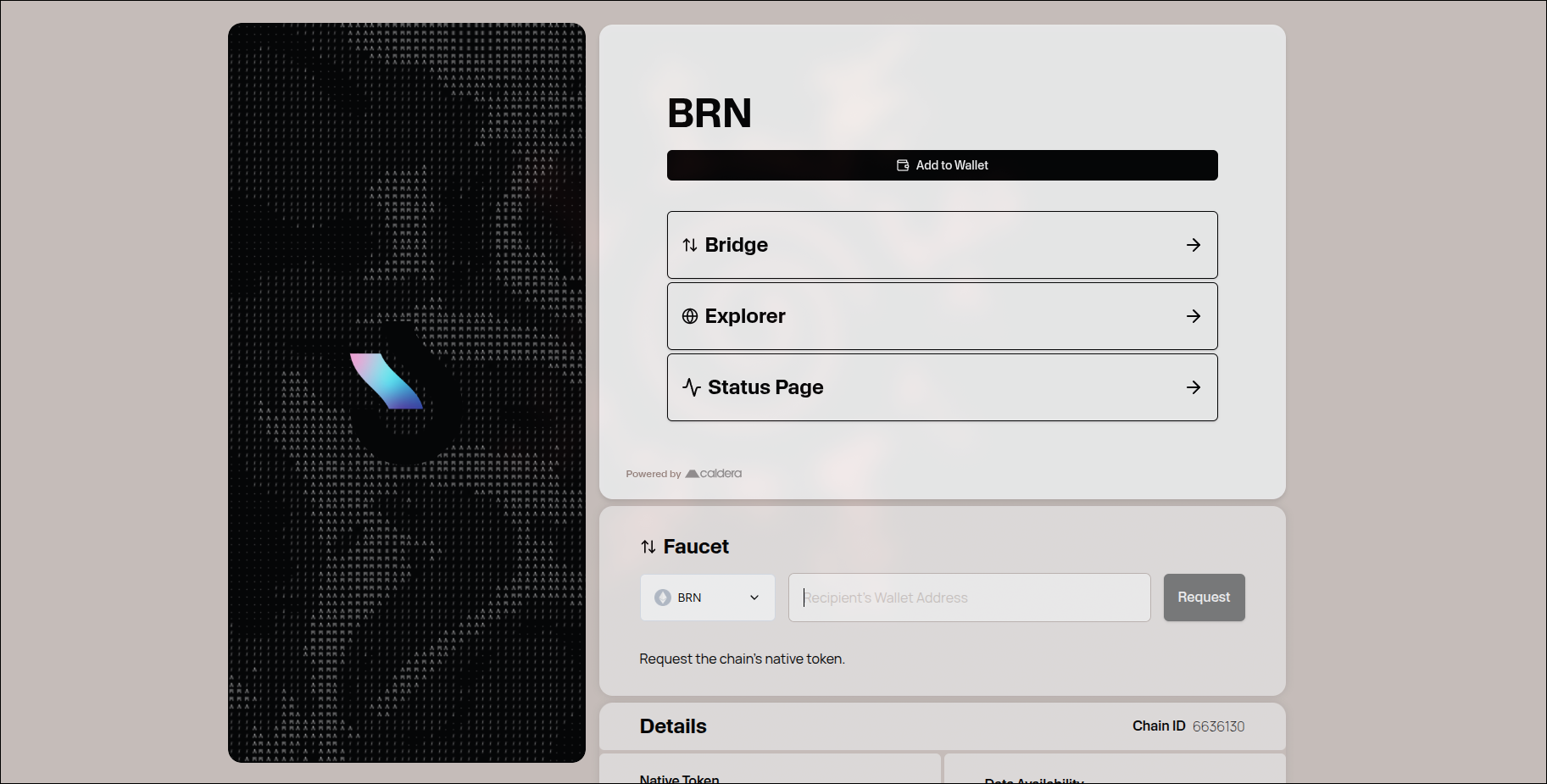 Faucet for BRN tokens