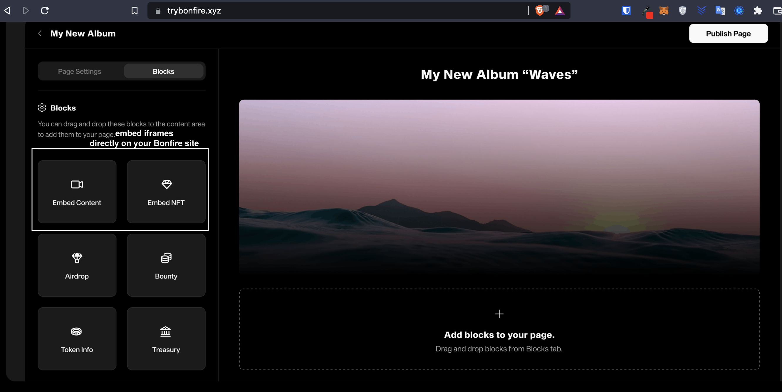 null Bonfire's embeddable content