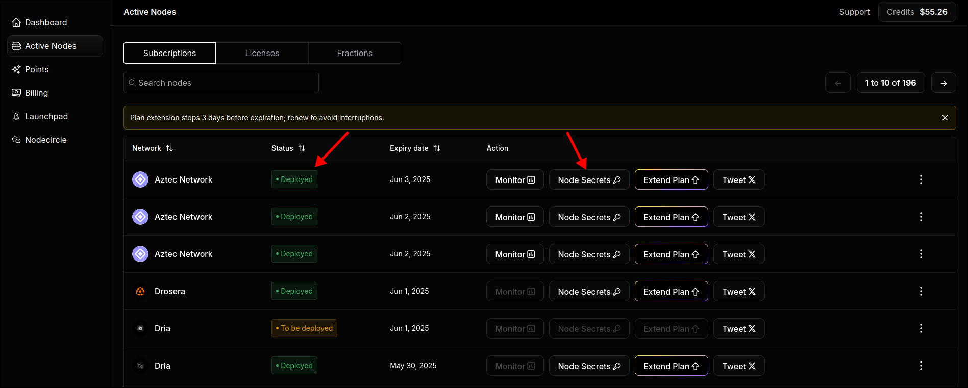 Click on Node Secrets