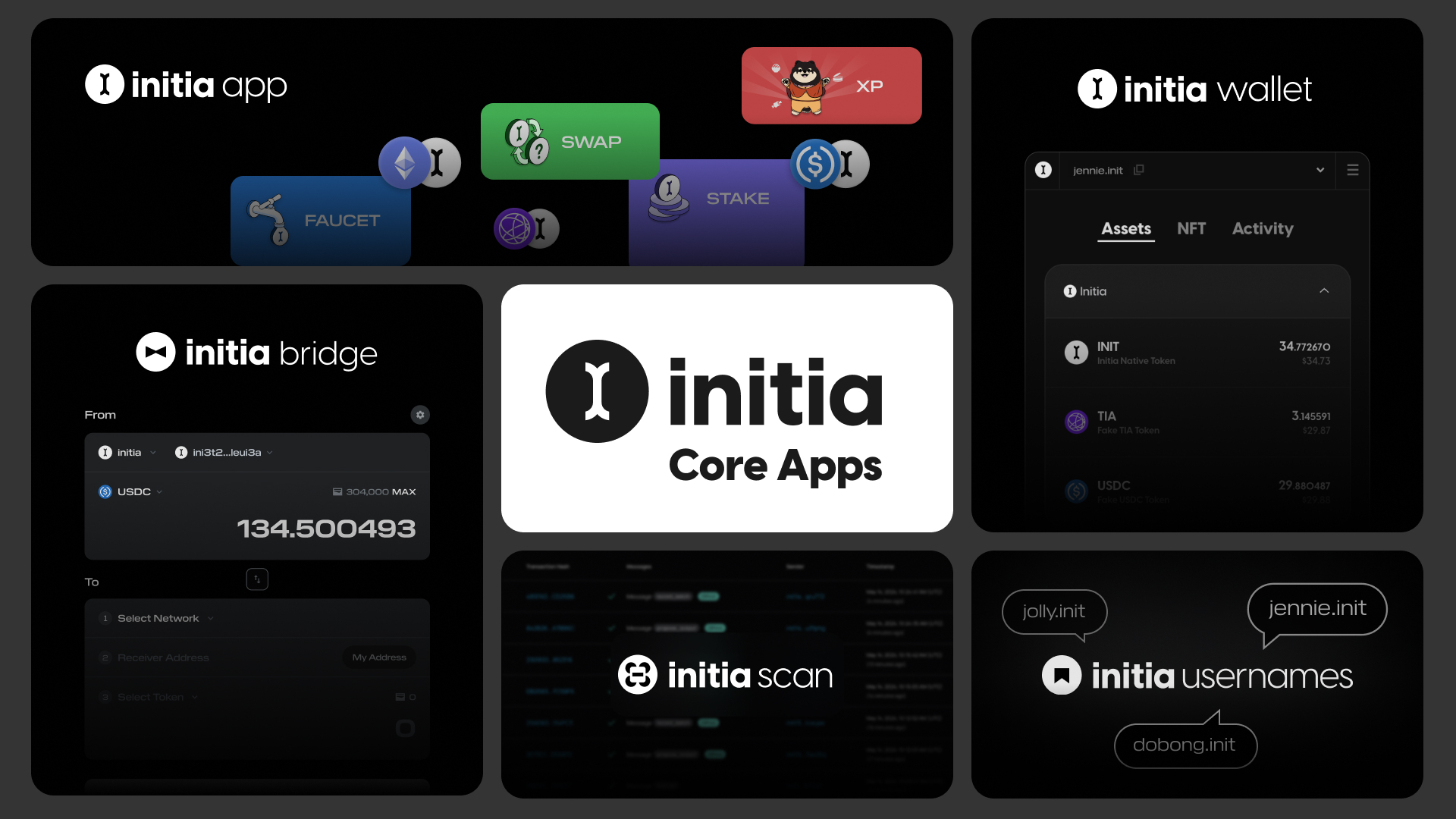 These are the core apps that Initia has been developing