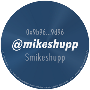 Symbol: $mikeshupp • CA: 0x9b96...9d96 • https://zora.co/@mikeshupp