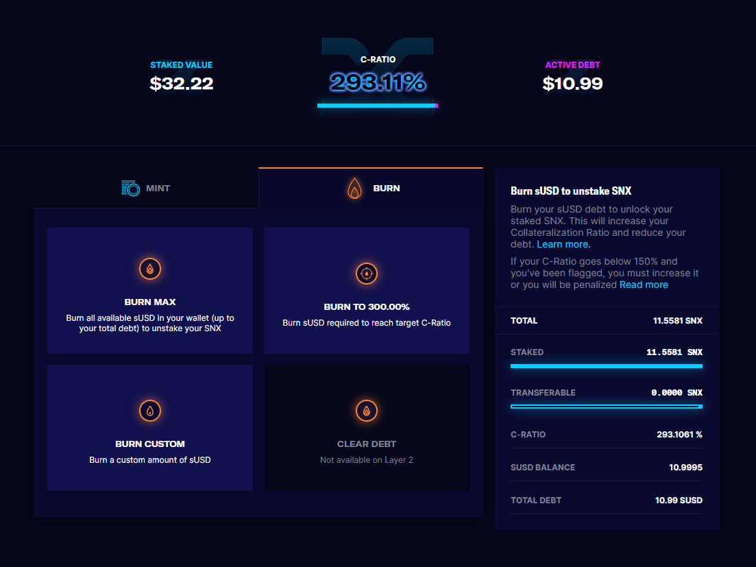 การ Burn เพื่อที่จะทำให้ C-Ratio กลับไปที่ 300%