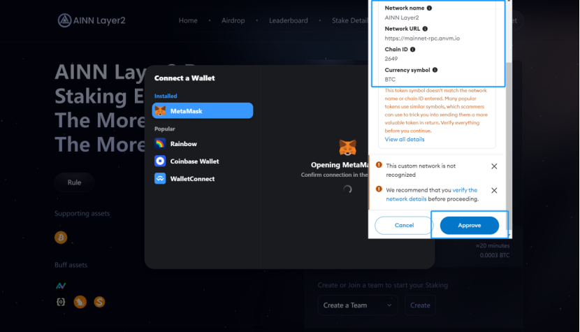 Connect it to the AILayer mainnet