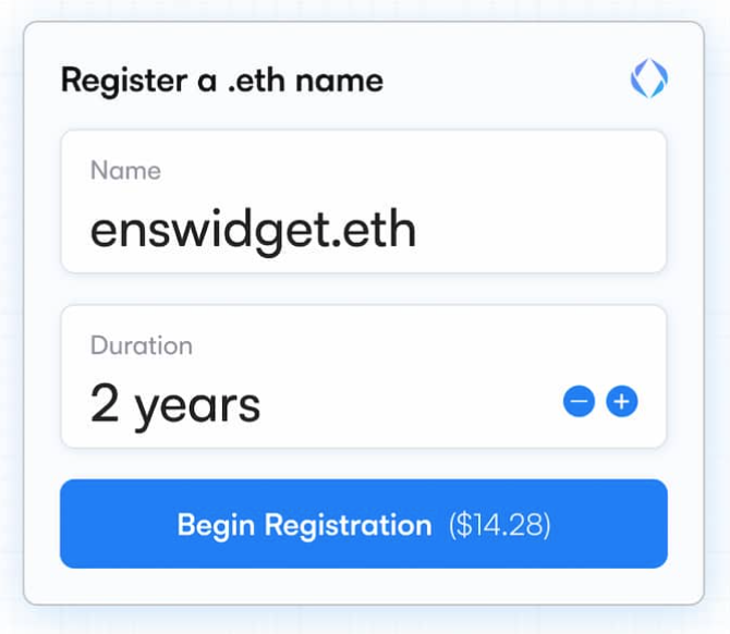 https://github.com/gskril/ens-widgets