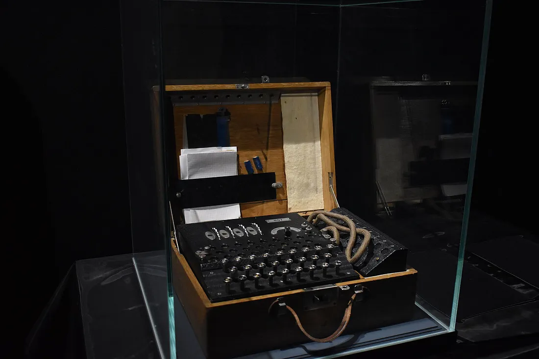 The Enigma machine is a cipher device developed and used in the early- to mid-20th century to protect commercial, diplomatic, and military communication.