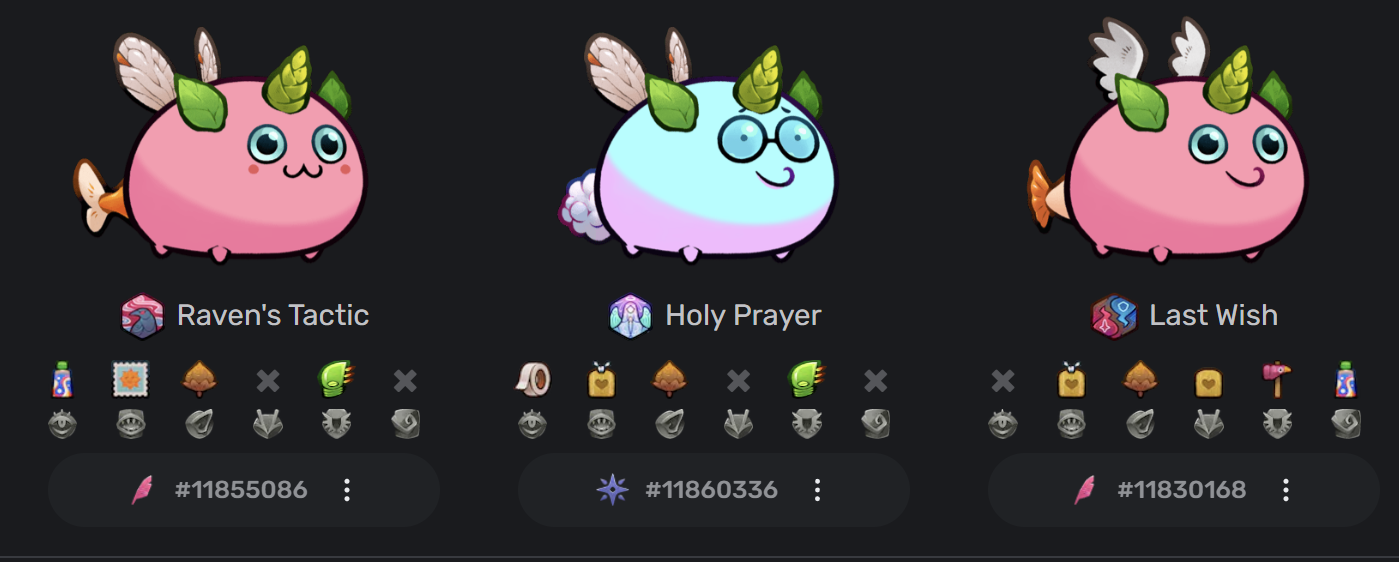 Example of a Leafy team (screenshot from axies.io)