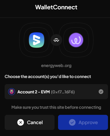 It should connect to your EVM address (starts with 0x)