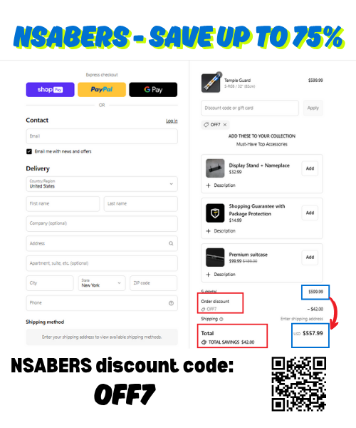 Nsabers Discount Code & Coupon Code: OFF7