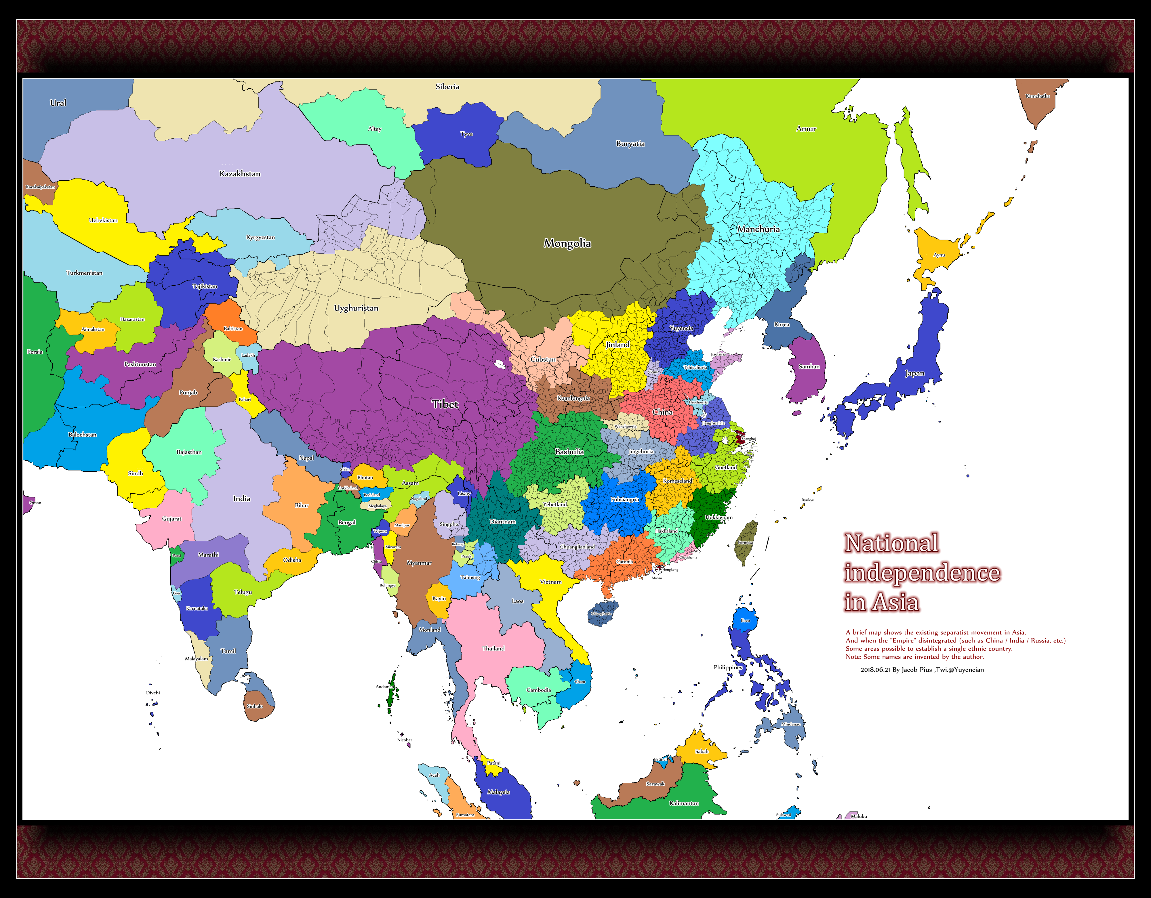 中国各省独立建国运动地图