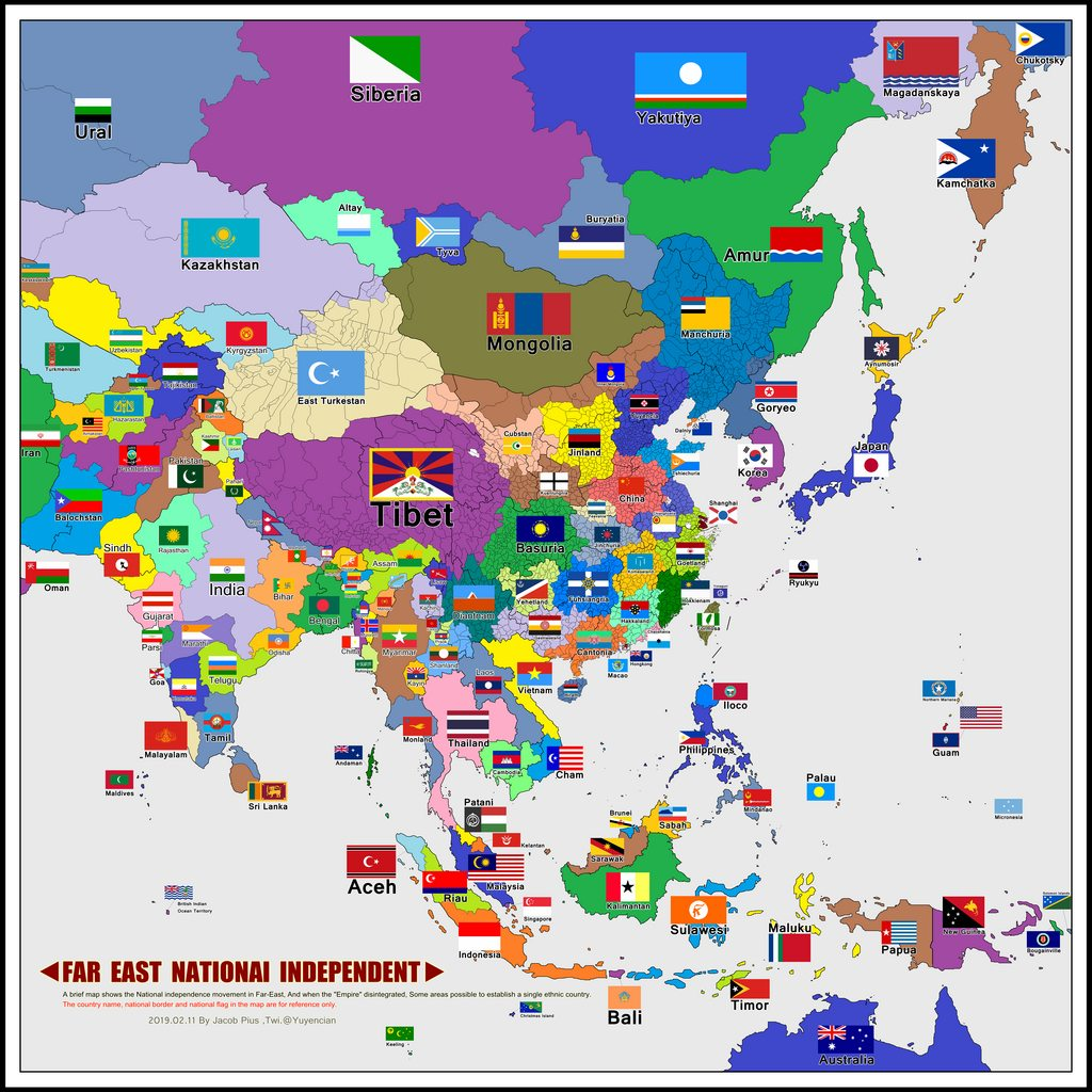 中国各省独立建国运动地图