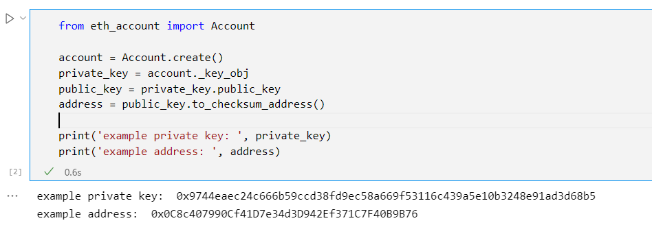 generate private key & address by python