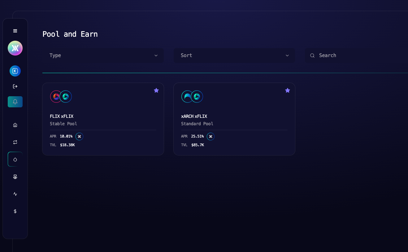FLIX & xFLIX pools on Astrovault