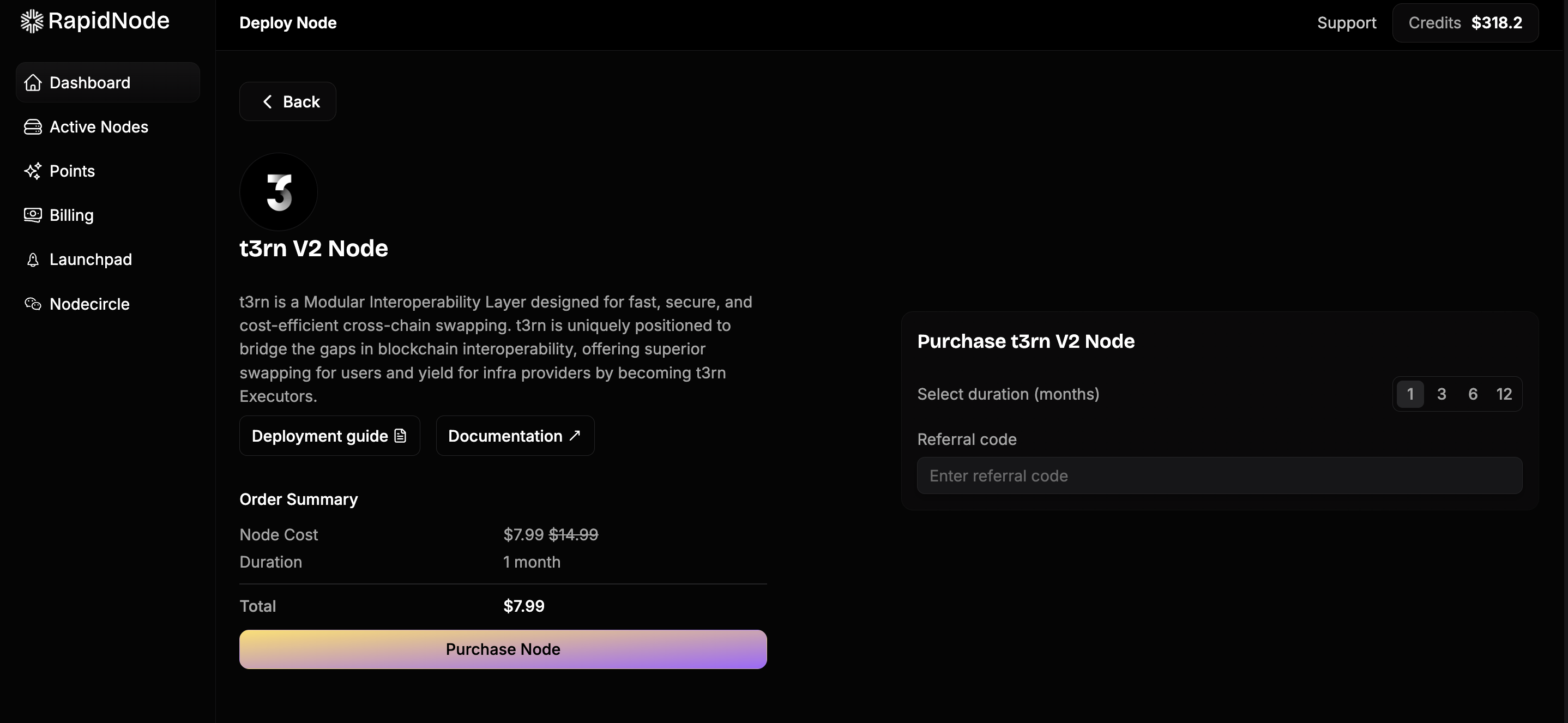 Purchase the Node